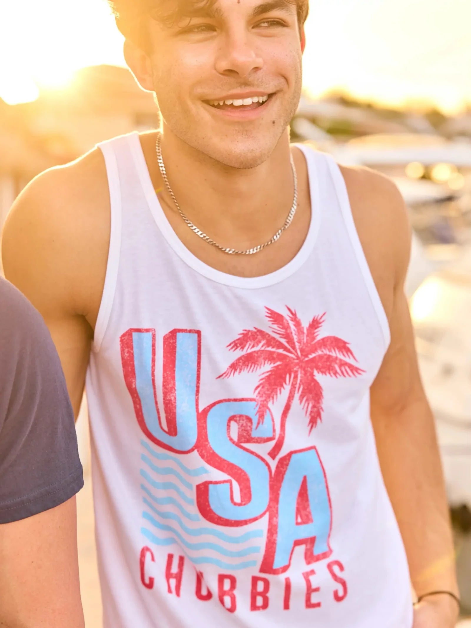 Chubbies The Chub Spangled Banner Tank Top - Pure White | Patriotic Graphic Tee for Men | Perfect for 4th of July, BBQ Parties & Summer Outings