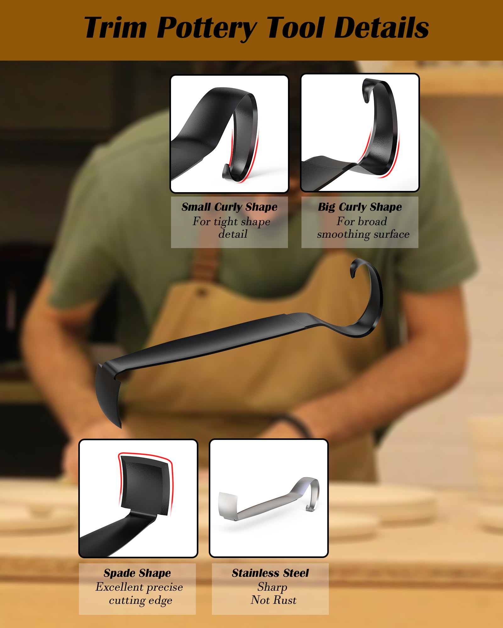 Stainless Steel Pottery Trimming Tools - 2 Pack for Clay & Ceramic Artists - Perfect for Sculpting & Shaping