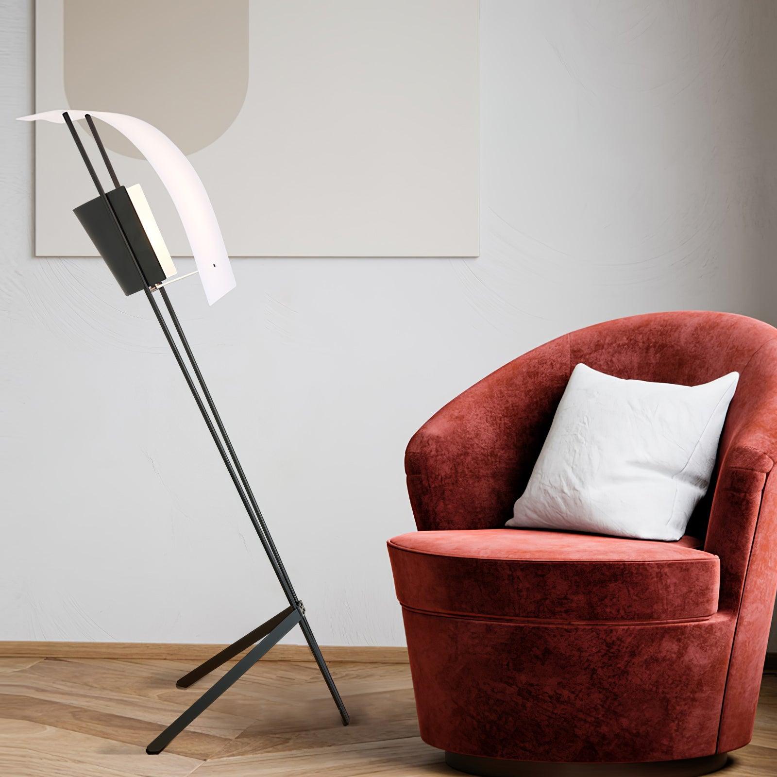 Modern Kite Floor Lamp - Adjustable LED Standing Light for Living Room, Bedroom & Office - Bright & Energy-Efficient Home Decor Lighting