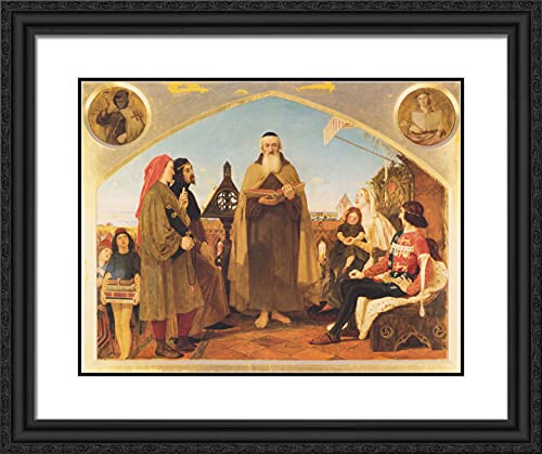 Black Ornate Wood Frame With Double Matting