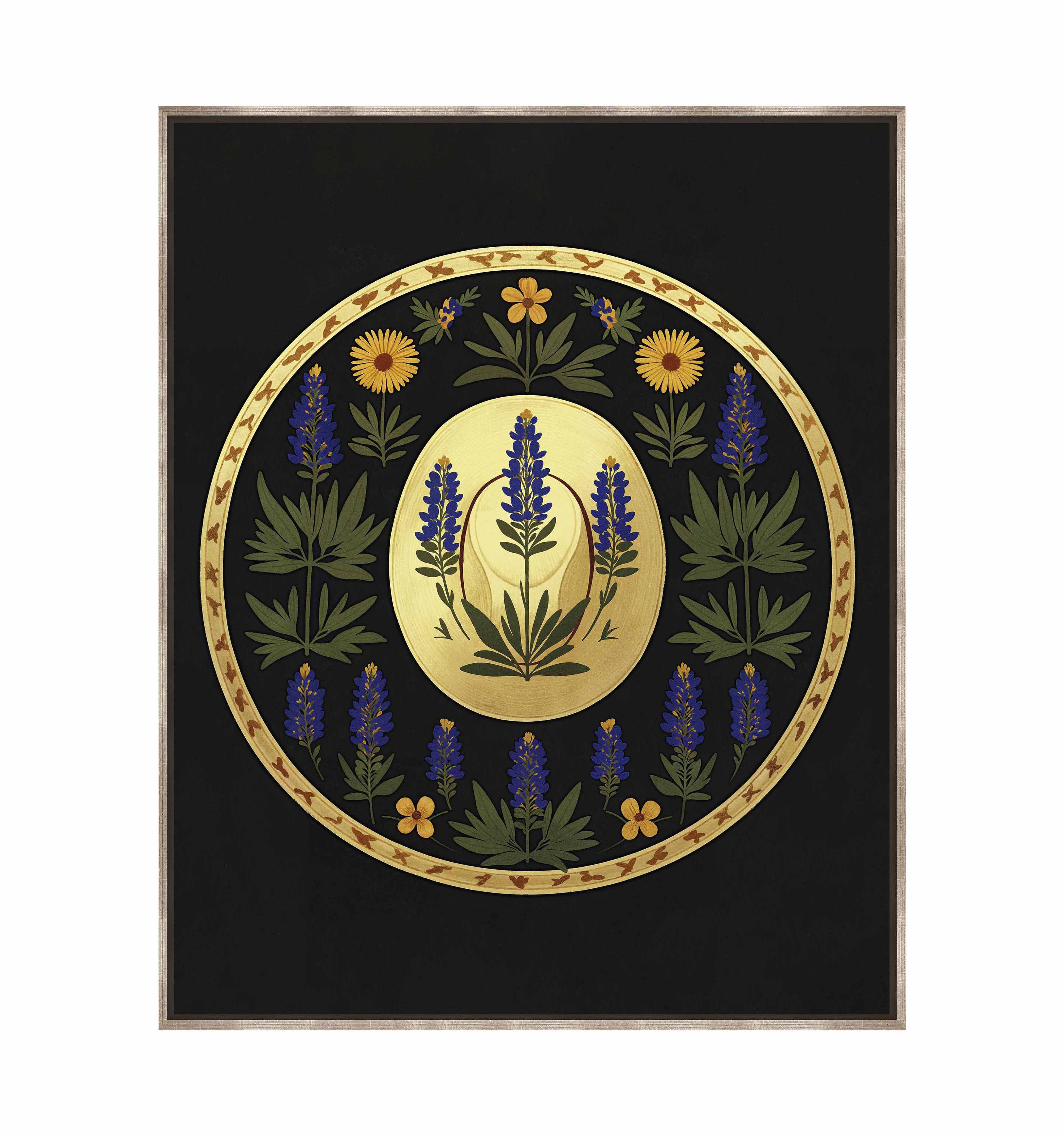 Bluebonnet Brimmer Gallery Wrapped Canvas Print - Floral Wall Art Decor for Living Room, Bedroom & Office - Premium Cotton Canvas with Wooden Frame