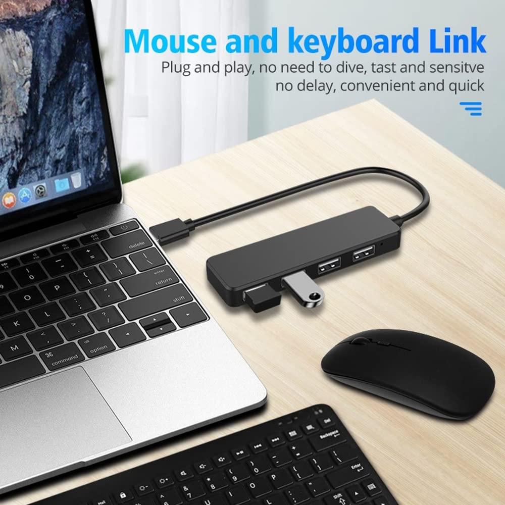 4-Port USB Hub for Laptop, MacBook & PC - Ultra Slim & Portable for Office & Travel
