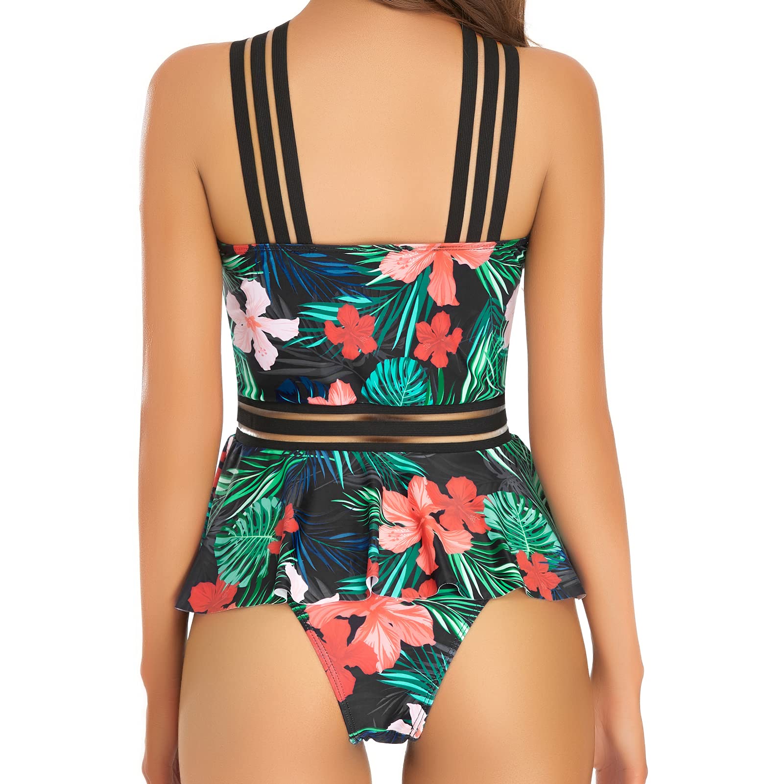 Edelqual Women's Two Piece Swimsuits - Tankini Bikini Set for Women, High Waisted Bathing Suits with Adjustable Straps | Perfect for Beach, Pool, Vacation & Summer Swimwear