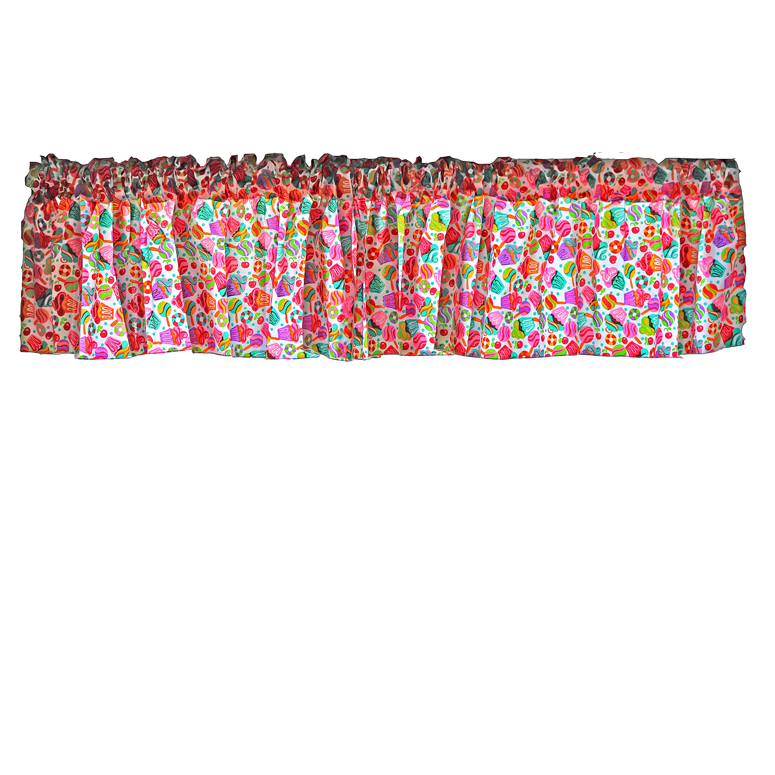 Cupcakes and Lollipops Cotton Window Valance - 58