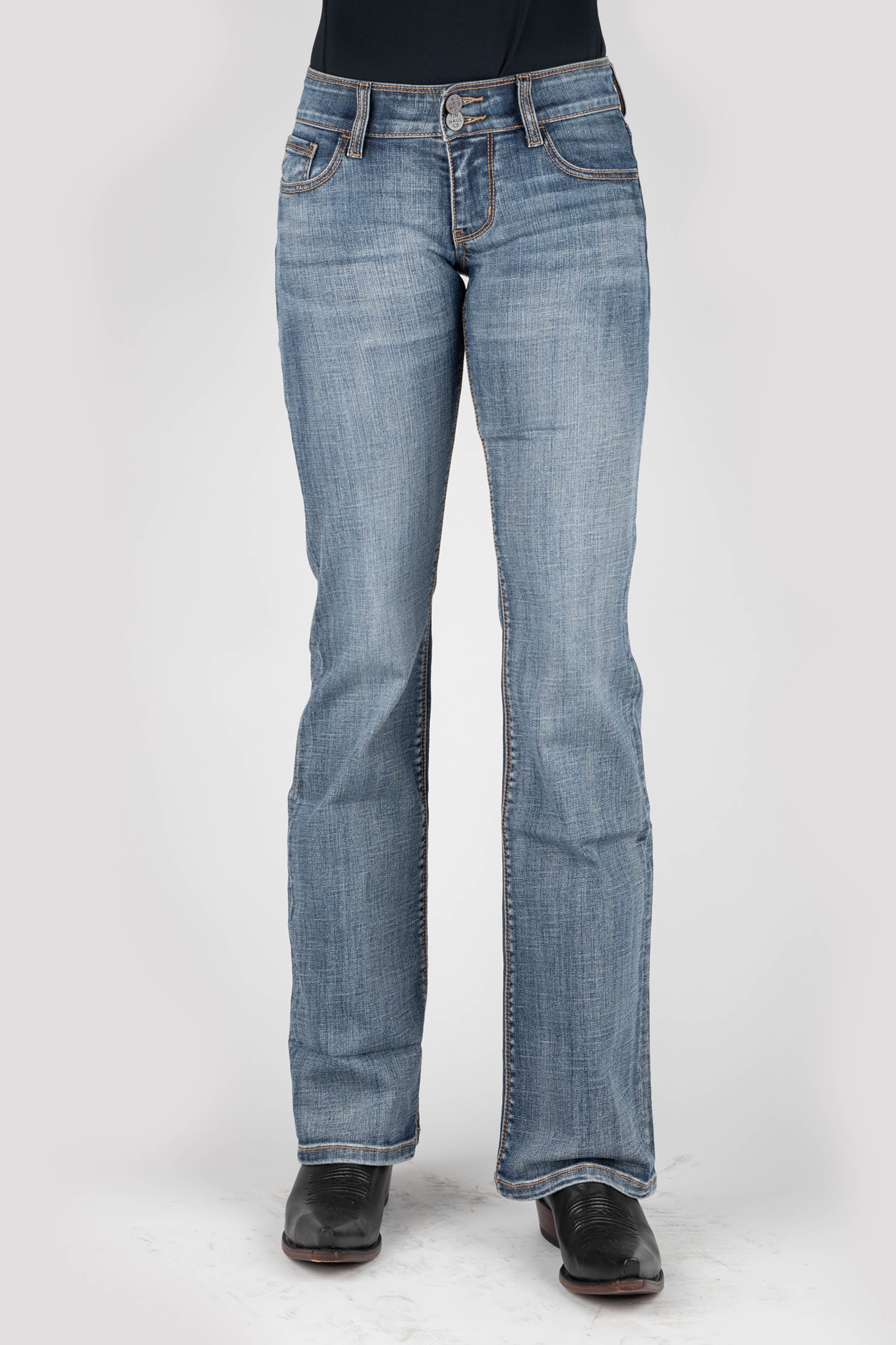 Women's Blue Embroidered Back Pocket Jeans - Stylish High Waist Denim Pants for Casual Wear & Everyday Outfits