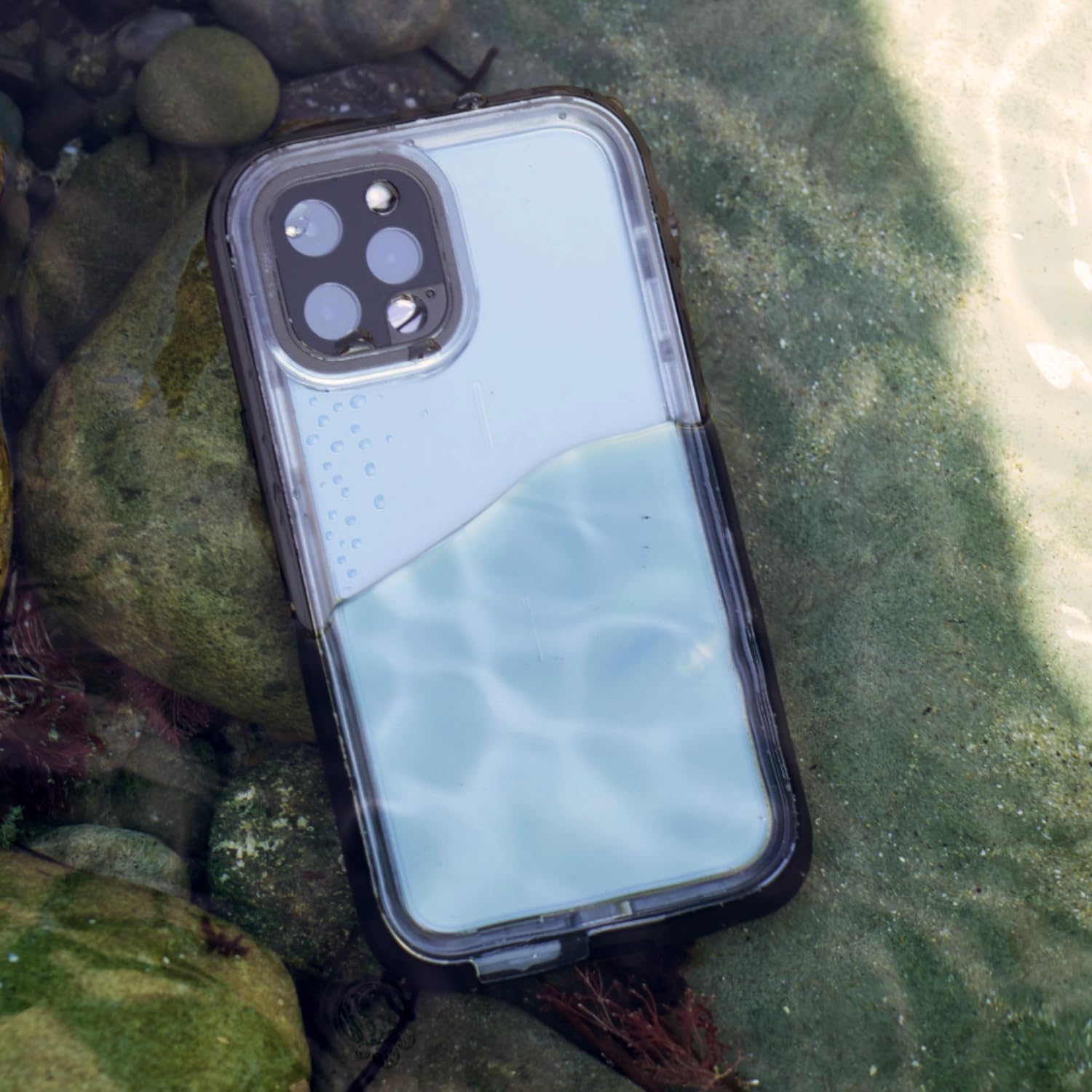 Catalyst 33ft Waterproof iPhone 12 Pro Case - 6.6ft Drop Proof, Clear Back, Compatible with Crux Accessories (Black) - Perfect for Swimming, Hiking & Outdoor Adventures