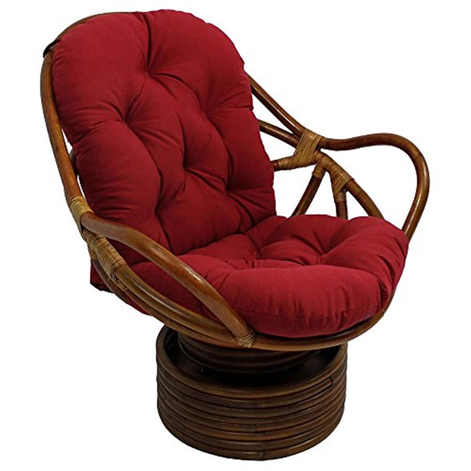 International Caravan Swivel Rocker Chair with Comfortable Twill Cushion - Perfect for Living Room, Nursery, or Outdoor Relaxation