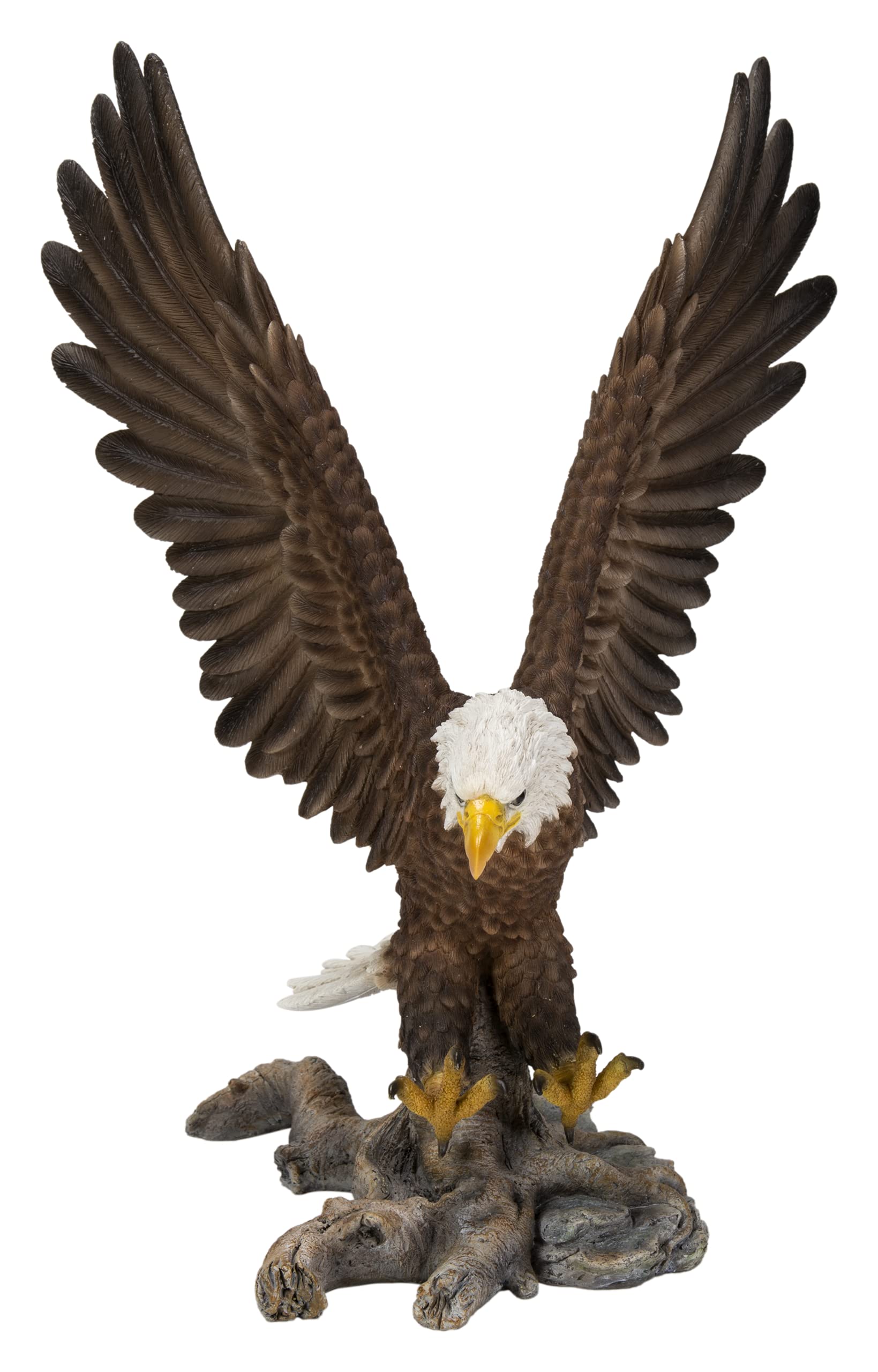 HiLine Gift Ltd. Flying Eagle Statue - 3.52 lb Bronze Eagle Sculpture, 11.42