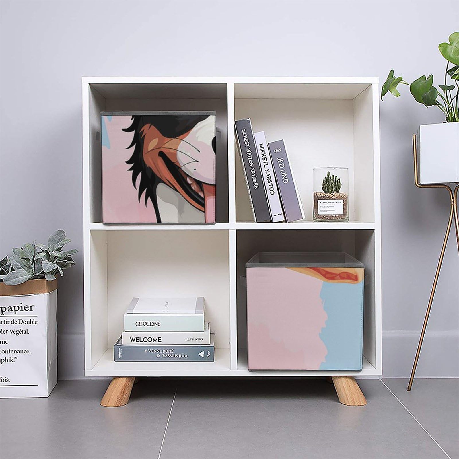 Rat Terrier Dog Storage Bin - Large Capacity Collapsible Storage Box with Handles, 10.6x10.6x10.6 Inch Closet Organizer System for Home, Office & Pet Supplies - Perfect for Toys, Clothes & Small Pet Accessories