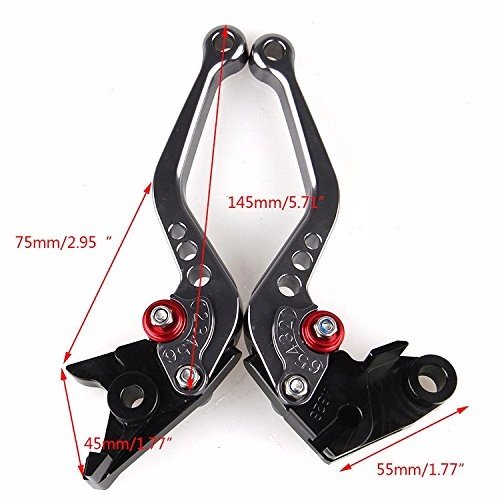 CNC Adjustable Short Brake Clutch Levers for Yamaha YZF R6 (2005-2016) & YZF R1 (2004-2008) | Black Motorcycle Levers | Perfect for Racing & Street Riding | Enhanced Control & Comfort