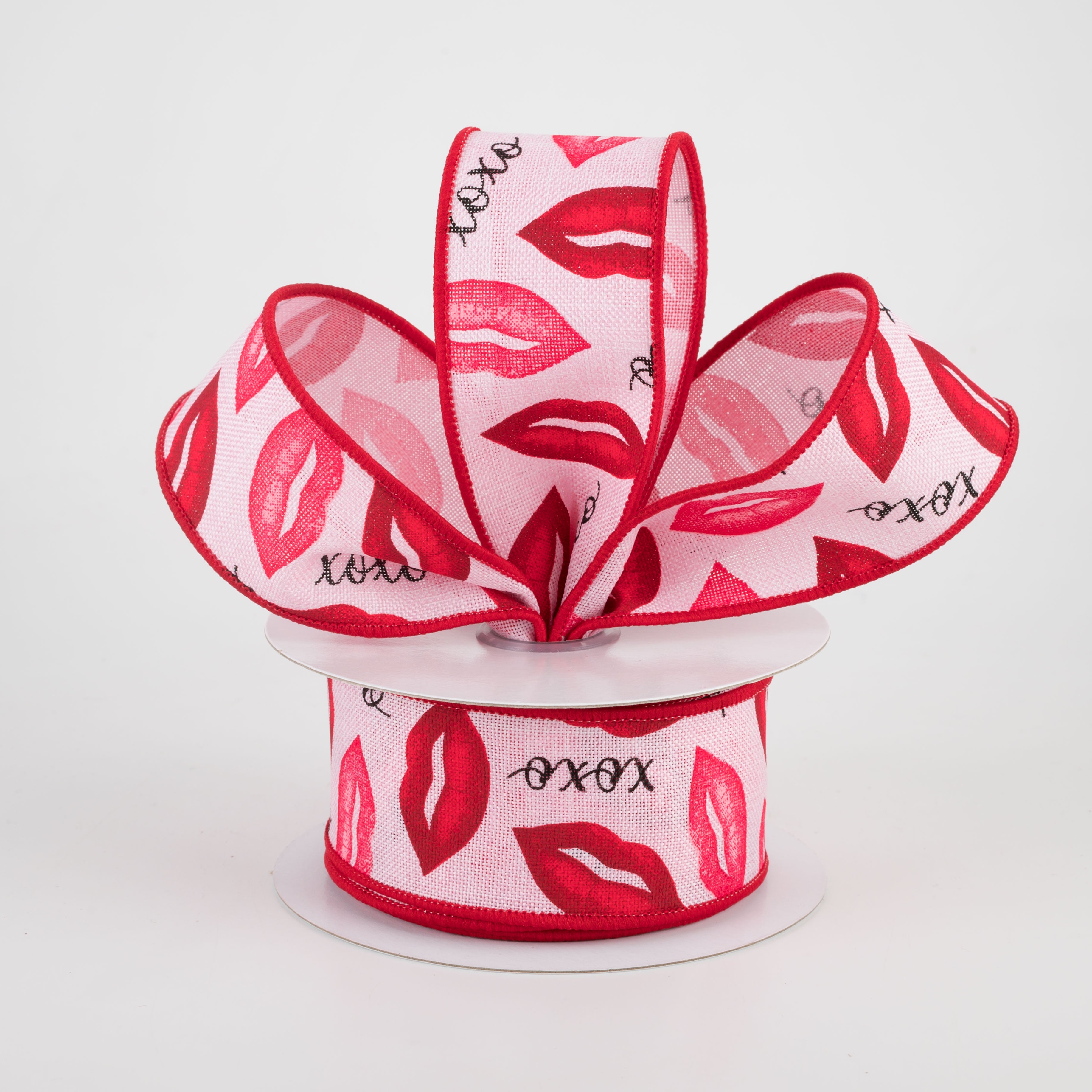 1.5 Inch XOXO Ribbon Light Pink - 10 Yards Bulk Ribbon for Gift Wrapping, DIY Crafts, Scrapbooking, and Party Decorations