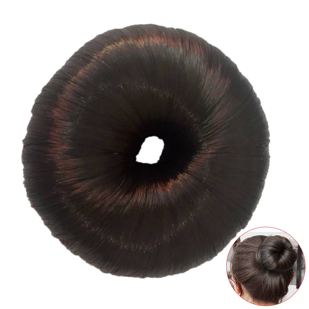Zoylink Hair Bun Extension - Dark Coffee Elastic Hair Bun Maker for Women, One Size Fits All - Perfect for Updos, Ponytails & Special Occasions