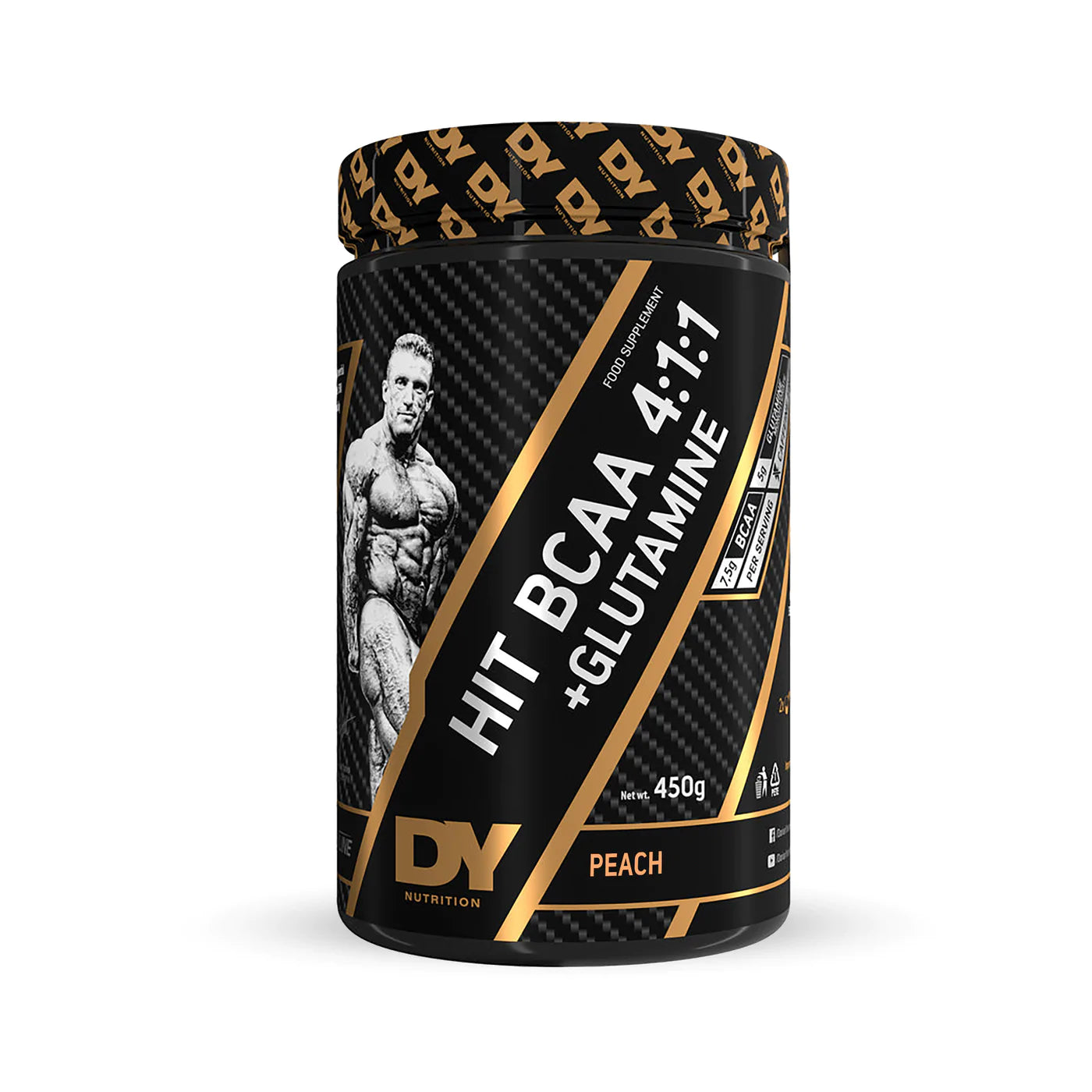 DY Nutrition Hit BCAA 4:1:1 + Glutamine 450g Powder - Branched Chain Amino Acids Supplement for Muscle Recovery & Growth - Pre Workout & Post Workout Drink Mix for Athletes & Bodybuilders