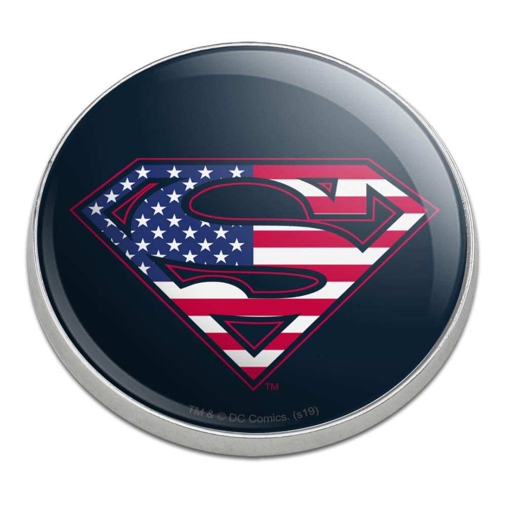 Superman USA American Flag Shield Logo Premium Metal Golf Ball Marker - Perfect for Golf Tournaments, Gifts & Collectibles