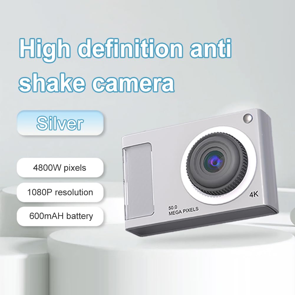 Fiorky 48MP HD Digital Camera with 2.88in IPS Screen, 4K Video & Anti-Shake - Compact 4x Zoom Kids Camera with Fill Light for Boys, Girls, Teens & Adults - Perfect for Travel, School Projects & Family Events
