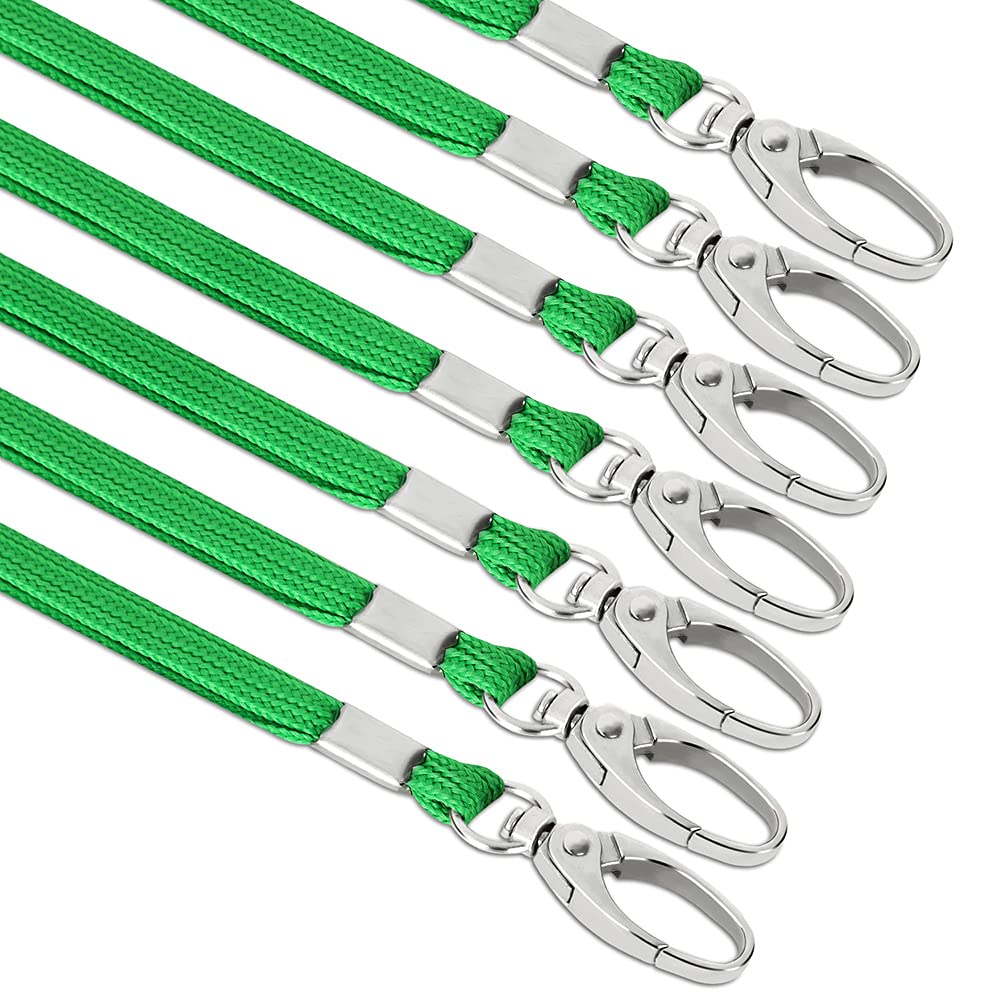 50 Pack Green Lanyards for ID Badges - Office & Events
