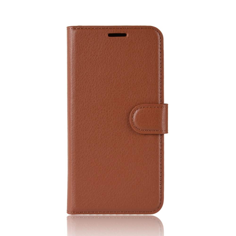 Premium Litchi Texture Flip Leather Wallet Case for Oppo F11 - Horizontal Flip Design with Card Slots & Phone Holder (Black/Brown) | Perfect for Daily Use, Travel & Business Meetings