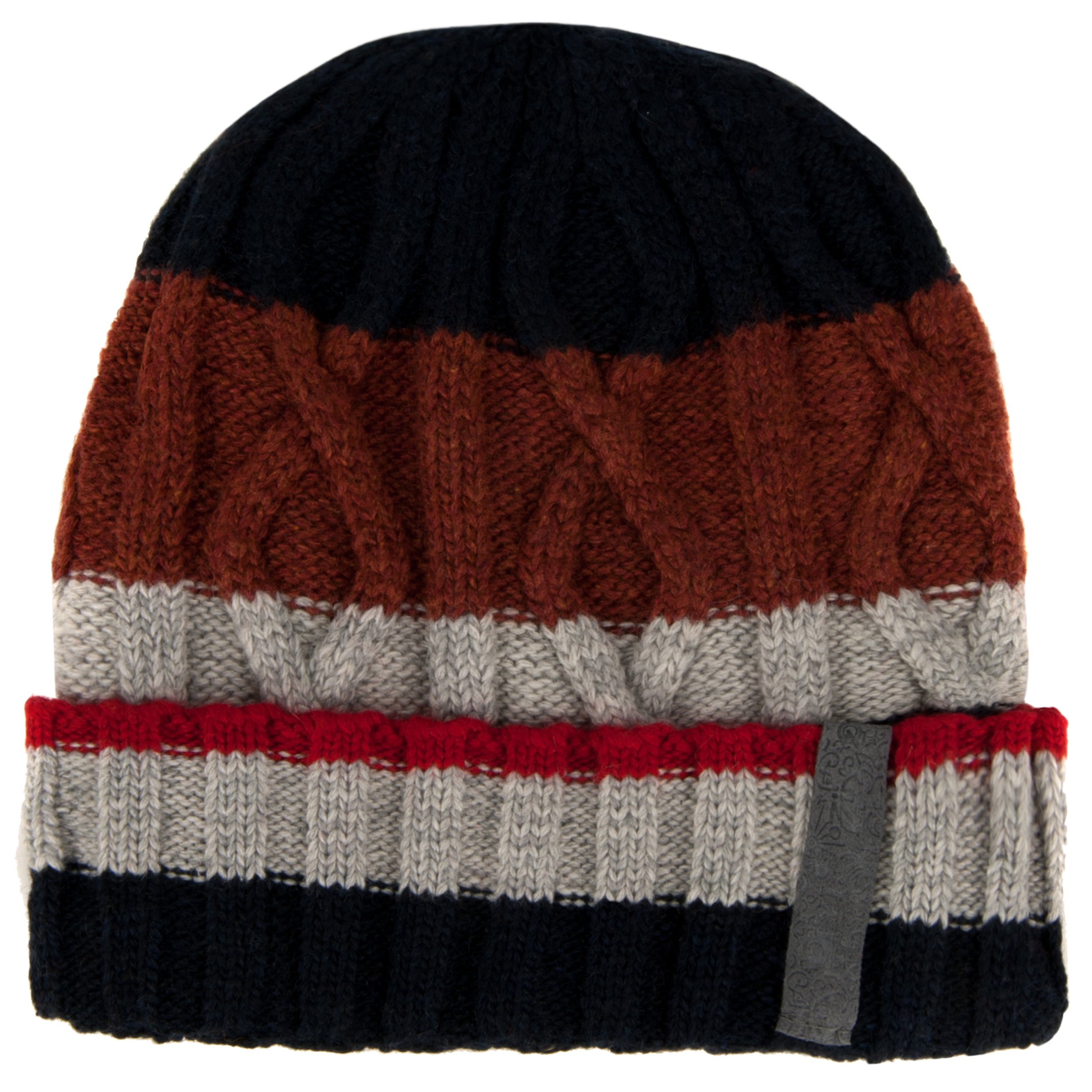 Aerusi Thick Knit Unisex Color Stacked Bars Beanie Hat - Warm Winter Skull Cap for Men & Women - Perfect for Skiing, Snowboarding & Outdoor Activities