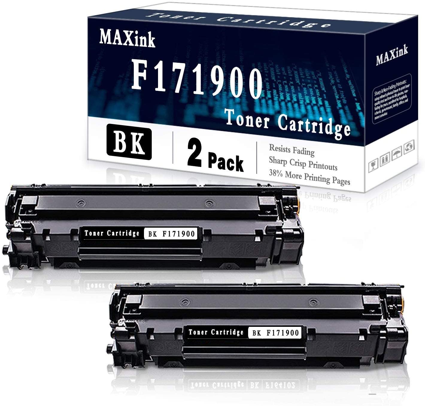 2 Pack Black Toner Cartridge Compatible for Canon F171900 Printer - High Yield Replacement Toner for Canon ImageCLASS Printers - Perfect for Home, Office & Business Printing Needs