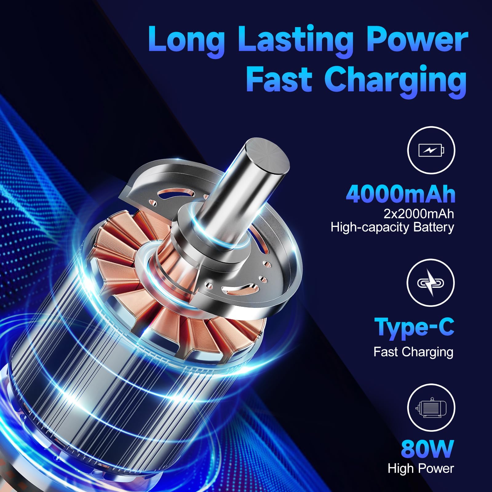 **15KPa Cordless Handheld Vacuum Cleaner - 4000mAh, 80W High Power, LED Light & Digital Display - 3 Speeds & 7 Nozzles for Car, Home, Office, Pet Hair - Portable 3-in-1 Mini Vacuum for Quick Cleaning & Mess-Free Spaces**