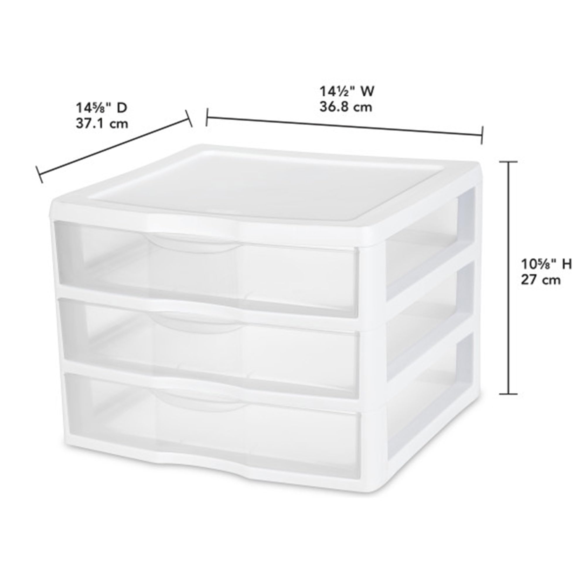 Sterilite 9-Pack 3 Drawer Plastic Storage Organizer - Small White Bins & Drawers for Home, Office, Closet Organization | Space-Saving Storage Solution