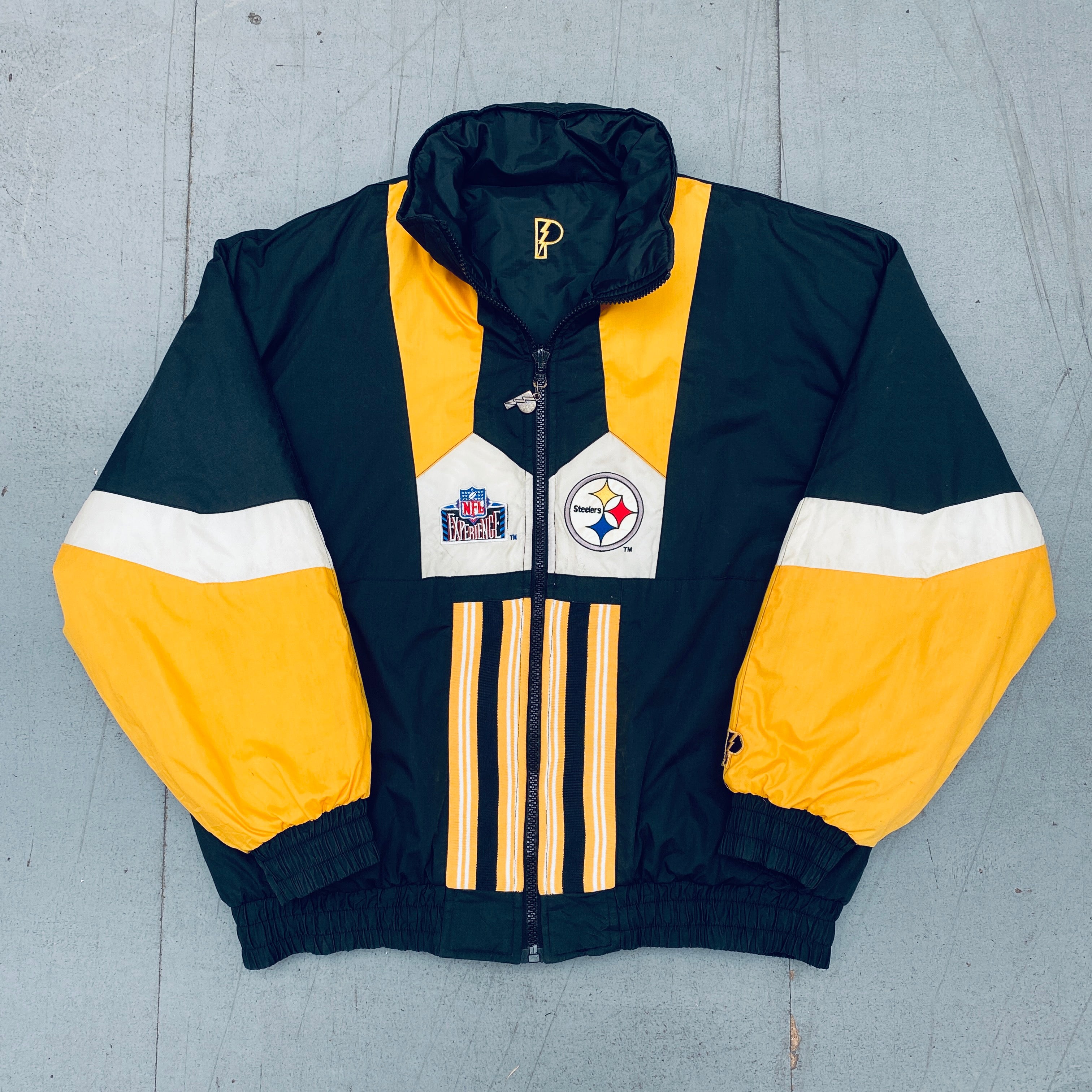 Pittsburgh Steelers 1990s Pro Player Reversible Full Zip Jacket - XL Size | Vintage NFL Football Fan Gear for Game Day & Tailgating