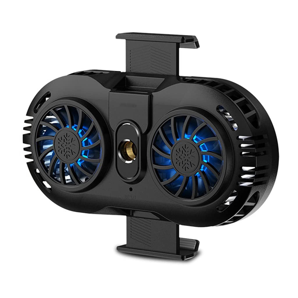TWDYC Dual Fan Phone Cooler with Heat Sink - Black Mobile Radiator Cooling Pad for Gaming & Streaming | Compatible with iPhone, Android | Perfect for Long Gaming Sessions & Overheating Prevention