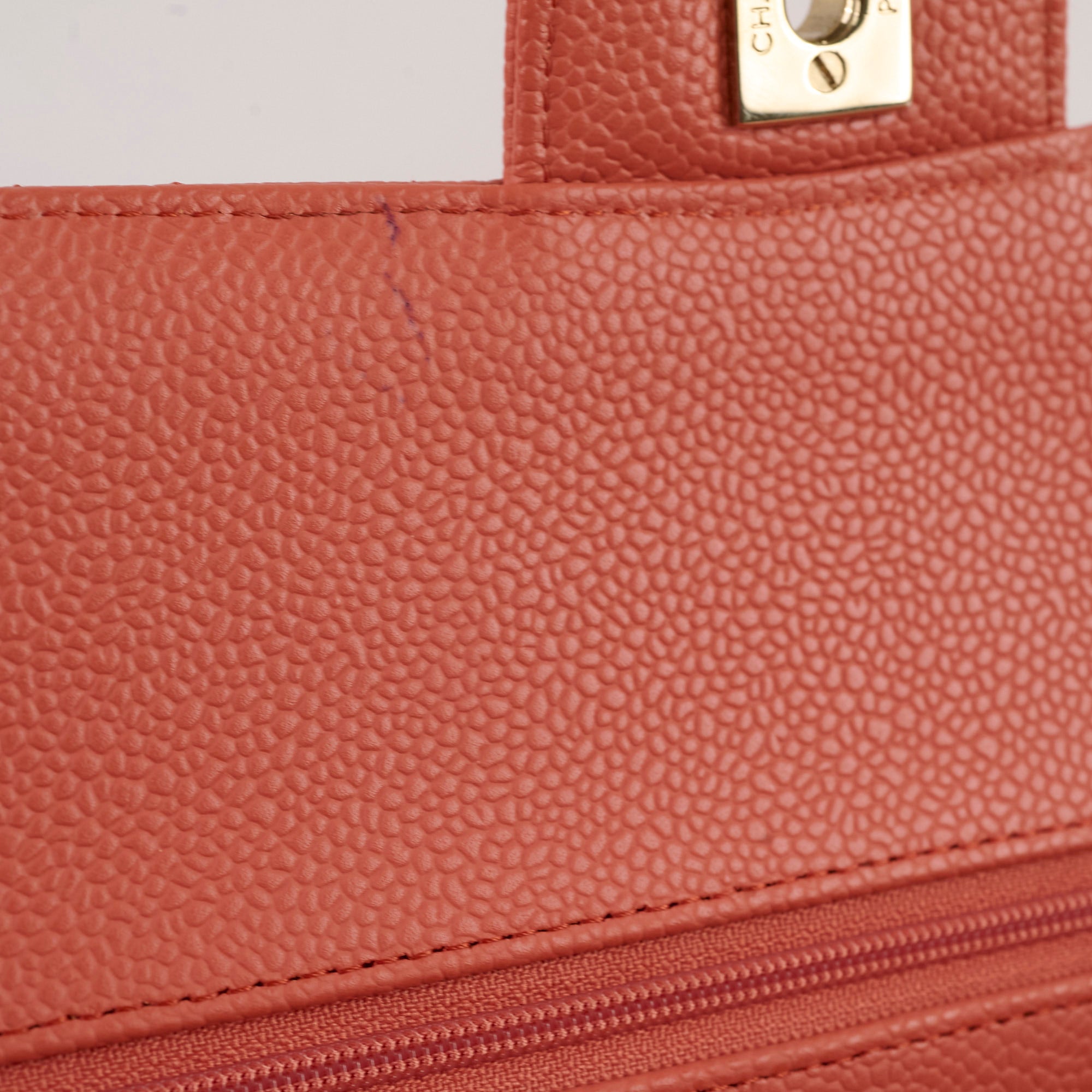 Chanel Medium/Large 24k Gold Plated Caviar Classic Flap Bag in Salmon Pink - Luxury Handbag for Women, Perfect for Parties, Weddings & Special Occasions