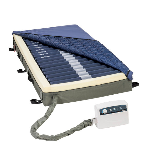 PreserveTech™ Med Aire Edge Alternating Pressure & Low Air Loss Mattress Replacement System - Hospital Grade Pressure Relief for Bedridden Patients - Ideal for Home Care, Nursing Homes & Medical Facilities