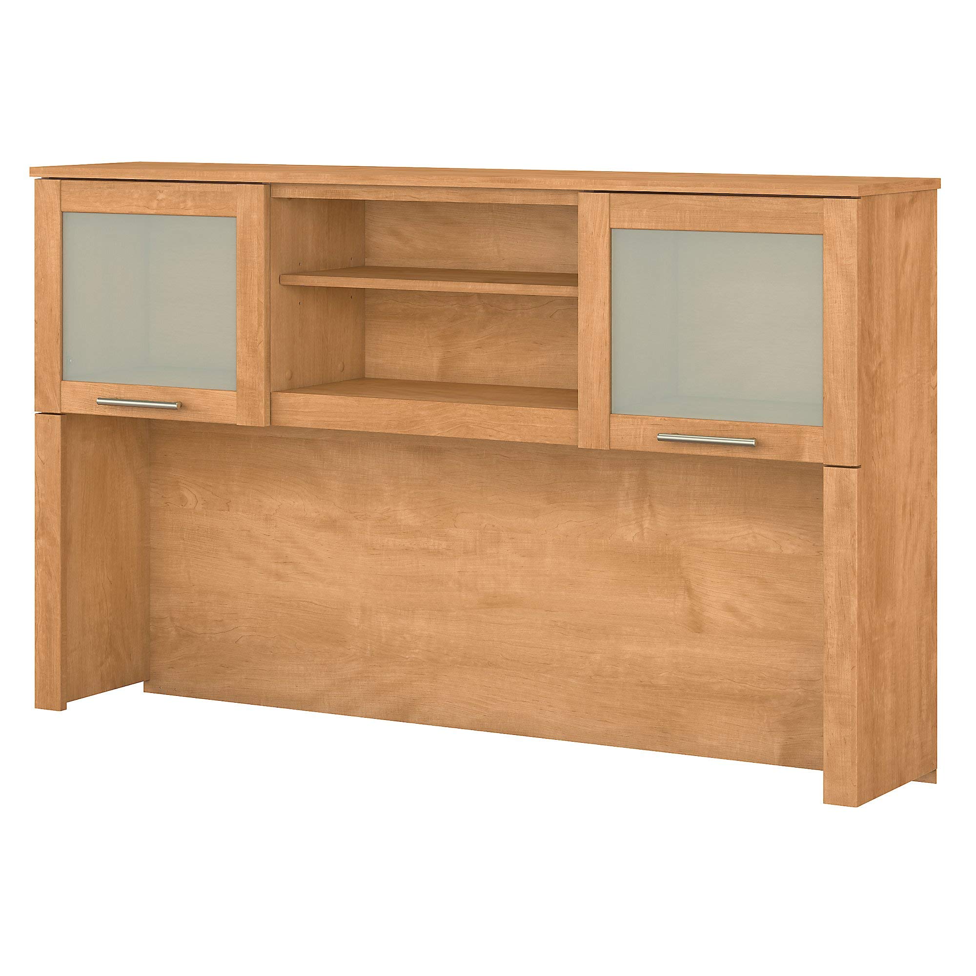 Bush Furniture Somerset 60W Maple Cross Desk Hutch with Shelves & Cabinets - Home Office Storage Solution for Organizing Files, Books & Supplies | Perfect for Small Spaces & Work from Home Setup