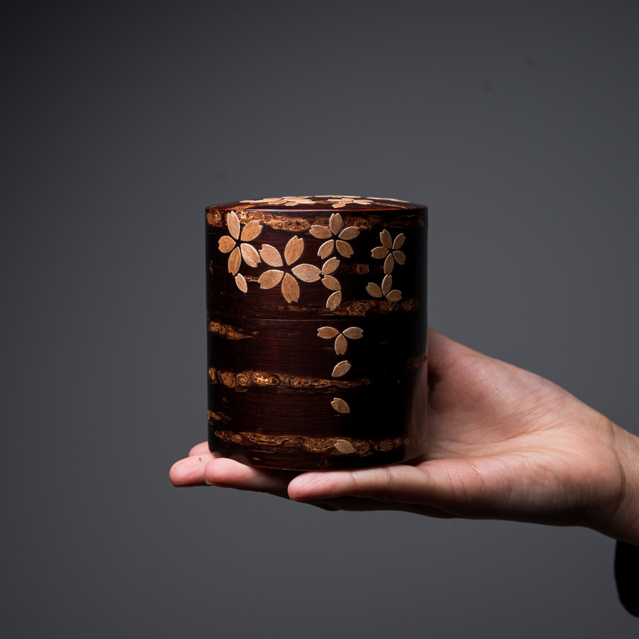 Tomioka Cherry Bark Tea Caddy - Handmade Japanese Sakura Wood Tea Canister - Small Size for Loose Leaf Tea Storage - Perfect for Matcha, Green Tea & Herbal Tea Brewing