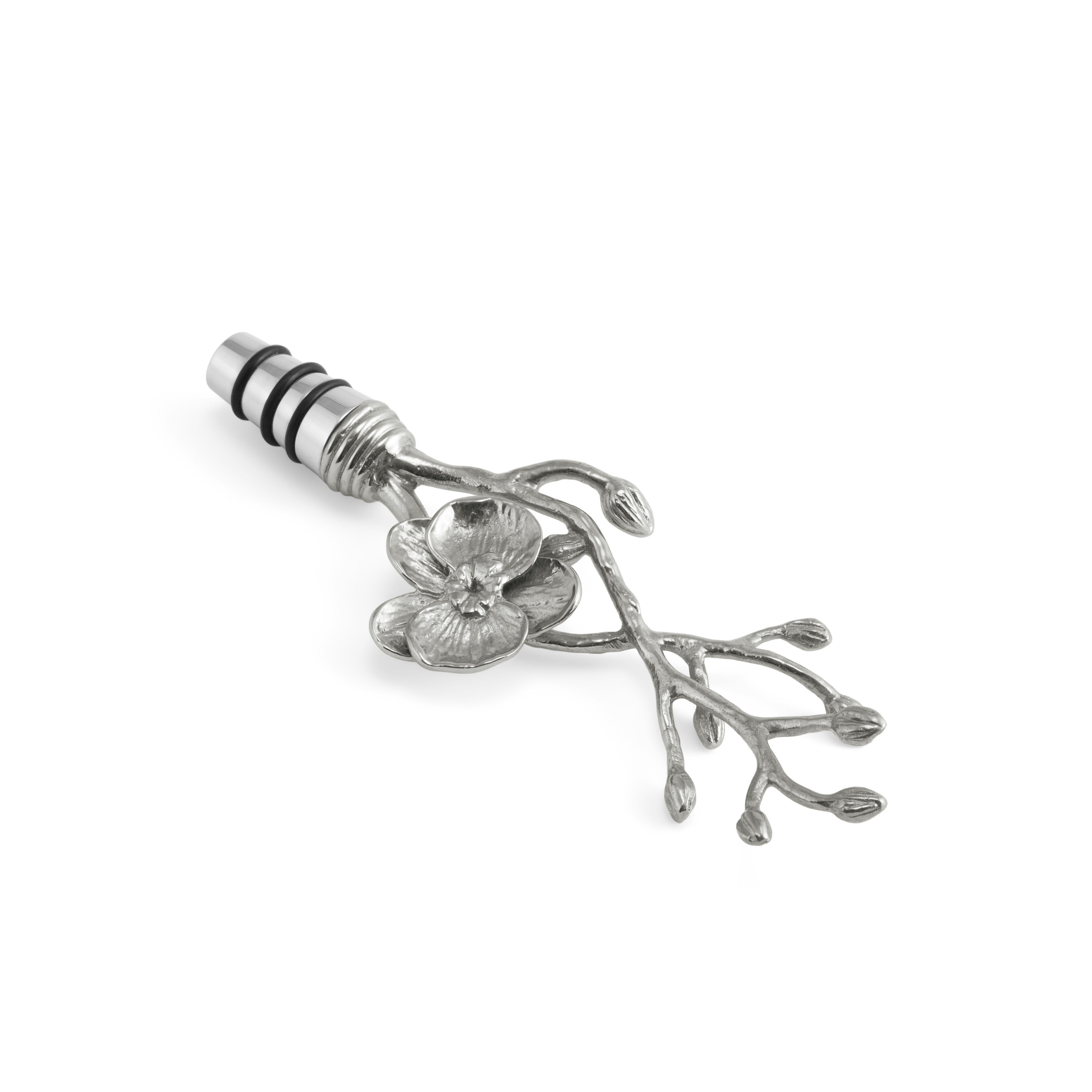 Elegant White Orchid Wine Stopper - Premium Glass Wine Bottle Sealer for Champagne & Sparkling Wine - Perfect for Gifts, Parties & Home Bar Accessories