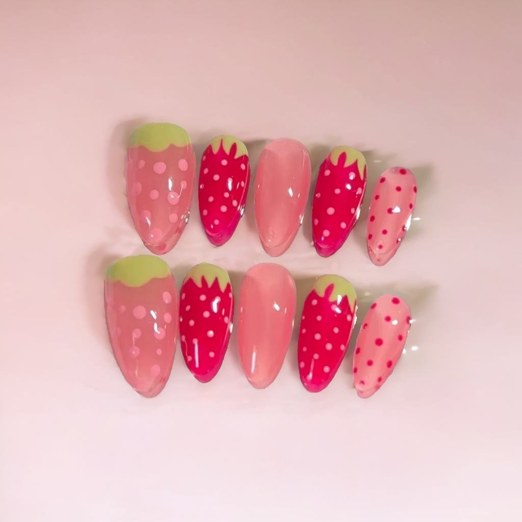 Hand Painted Press on Nails - Natural Floral Designs for Everyday Wear | Perfect for Weddings, Parties & Special Occasions