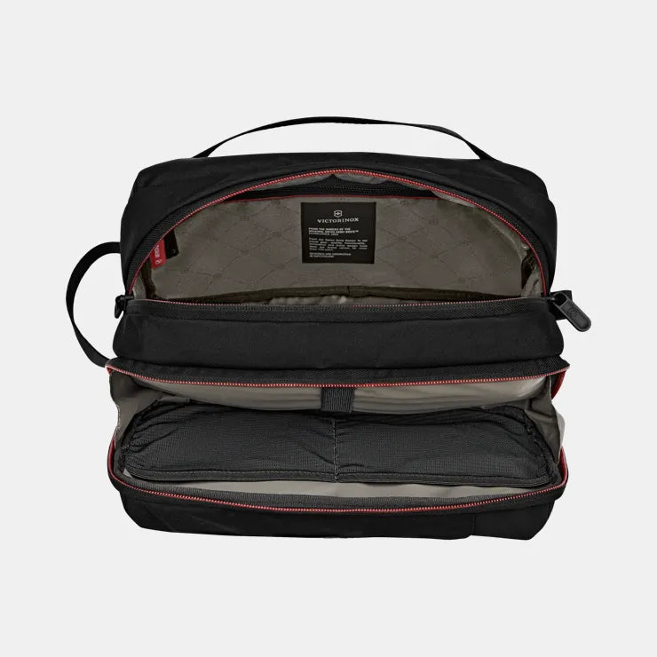 Victorinox Travel Essentials Toiletry Bag 653373 - Waterproof Black Cosmetic Organizer for Men & Women - Perfect for Airplane, Gym, Camping & Business Trips
