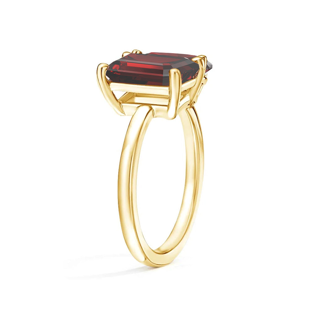Personalized Garnet Birthstone Ring for Couples - Custom Toi et Moi Anniversary Ring for Her - Romantic Gift for Valentine's Day, Engagement or Wedding Anniversary (Perfect for February Birthdays)