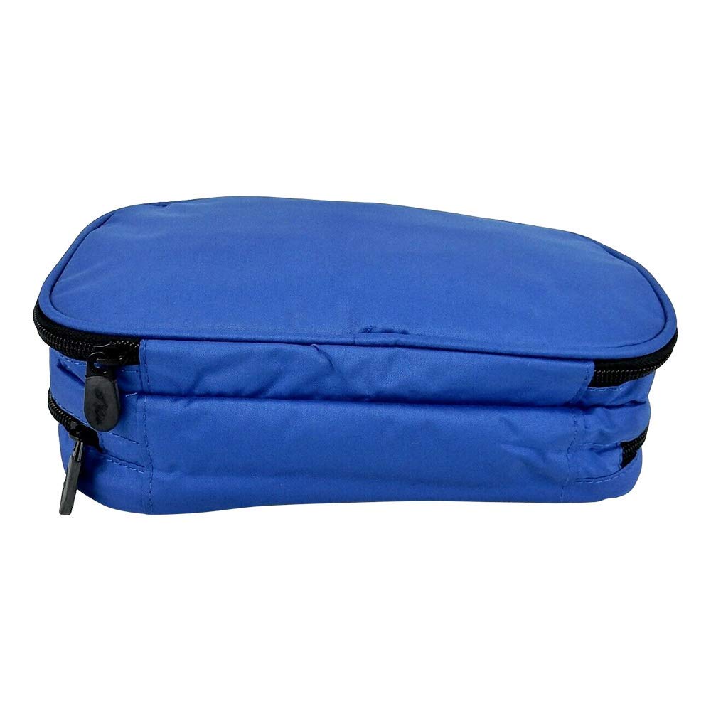 Premium Travel Makeup Bag with 2 Zippered Compartments - Waterproof Cosmetic Organizer Pouch for Women - Portable Makeup Case for Airplane, Gym & Vacation (Blue) - Perfect for Daily Use & Travel Essentials Storage