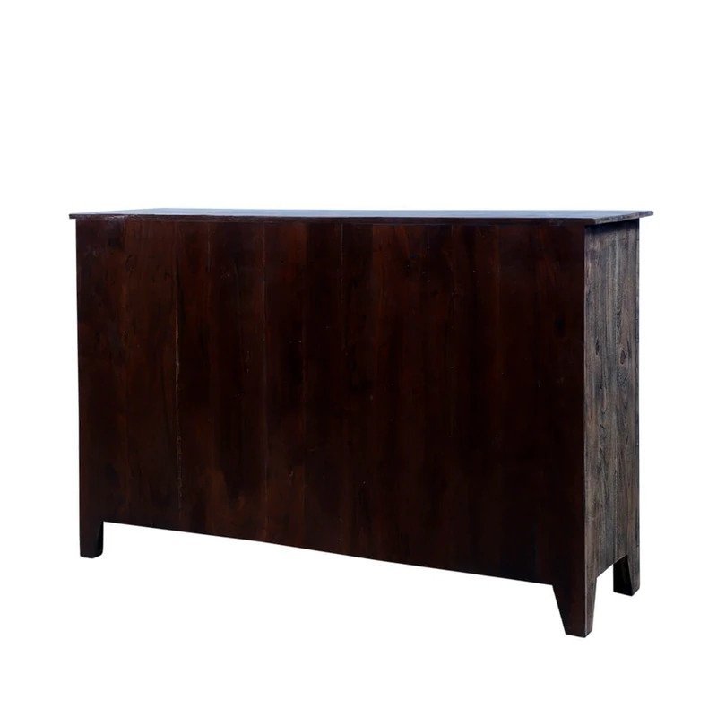 Hand Carved Indian Wooden 7-Drawer Dresser - Traditional Storage for Bedroom, Living Room & Office