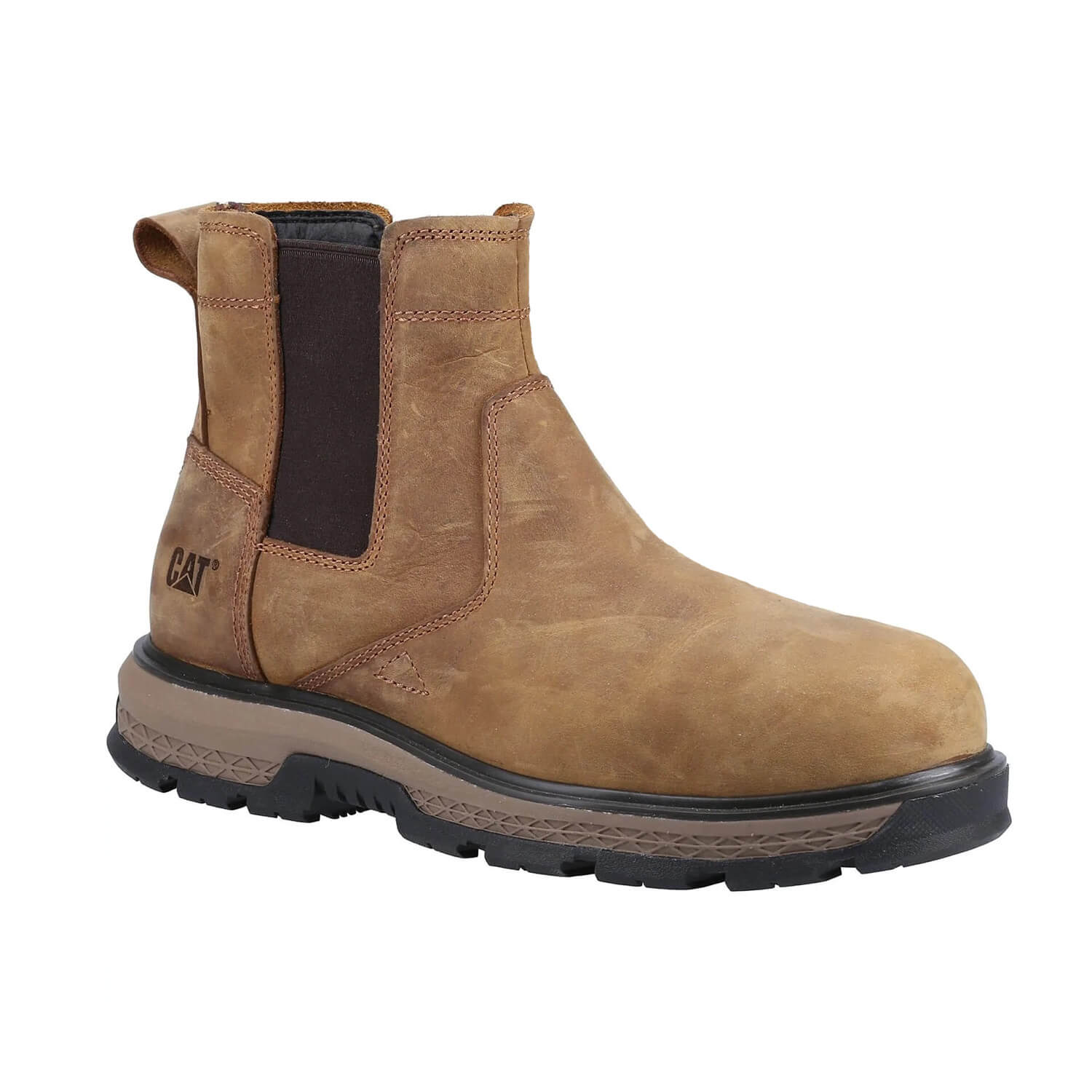 Premium Alloy Toe Chelsea Work Boots for Men - Slip Resistant & Comfortable Brown Leather Safety Shoes for Construction, Warehouse & Outdoor Work