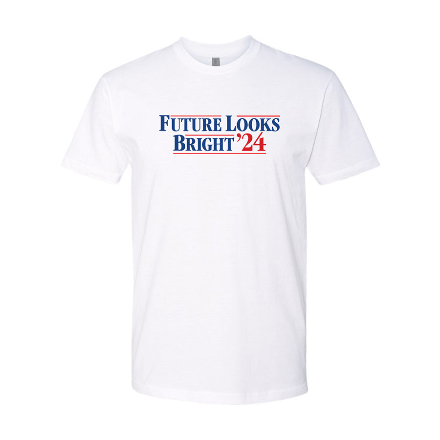 Future Looks Bright Election White Short Sleeve T-Shirt - Political Campaign Tee for Voting, Rallies & Patriotic Events