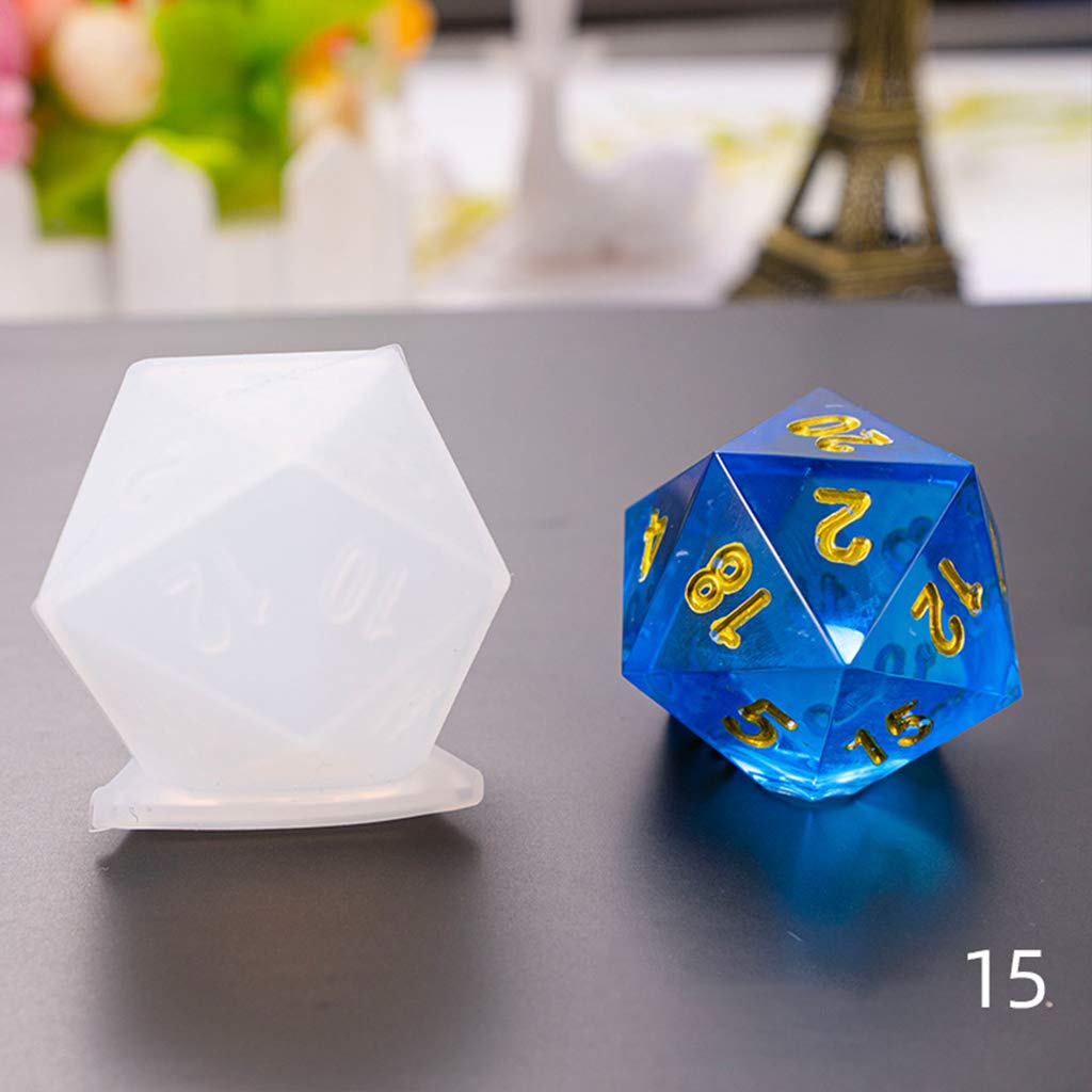 Premium Silicone Dice Molds for Resin Casting - 3D Fillet Shape Epoxy Resin Dice Molds Set with Multi-Spec Options - Perfect for DIY Tabletop Games, D&D, RPG and Board Game Accessories
