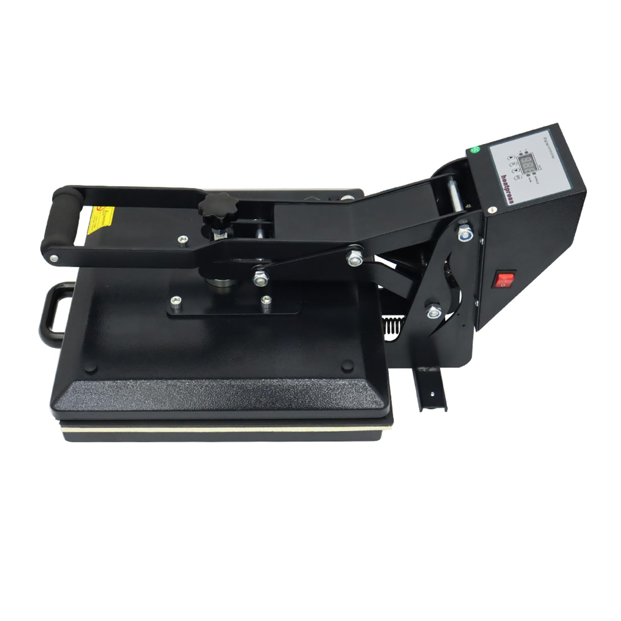 TECHTONGDA 15×15 Inch Flat Heat Press Machine 110V - Manual T-Shirt Transfer Press with Adjustable Pressure & 482℉ Max Temperature (Black) - Perfect for DIY T-Shirts, Mugs, Hats & Sublimation Projects