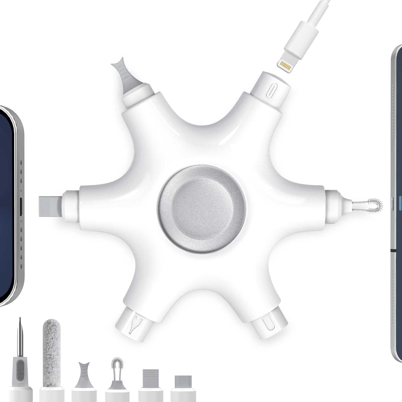 **Phone Cleaning Kit for iPhone & AirPods - Repair Charging Port, Lightning & Type C Cables, Speaker - Electronic Cleaner Tool for All Devices (Cell Phone, iPad, Earbuds) - Perfect for Home, Office & Travel**