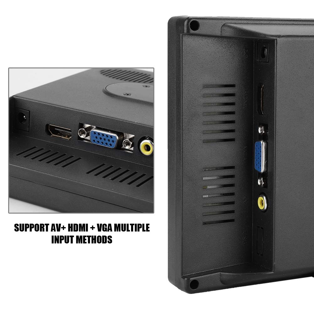 7 Inch Portable HD Monitor with 1024x600 Resolution, HDMI/VGA/AV Input for Raspberry Pi - Multifunction Display for Gaming, Coding & DIY Projects (US)
