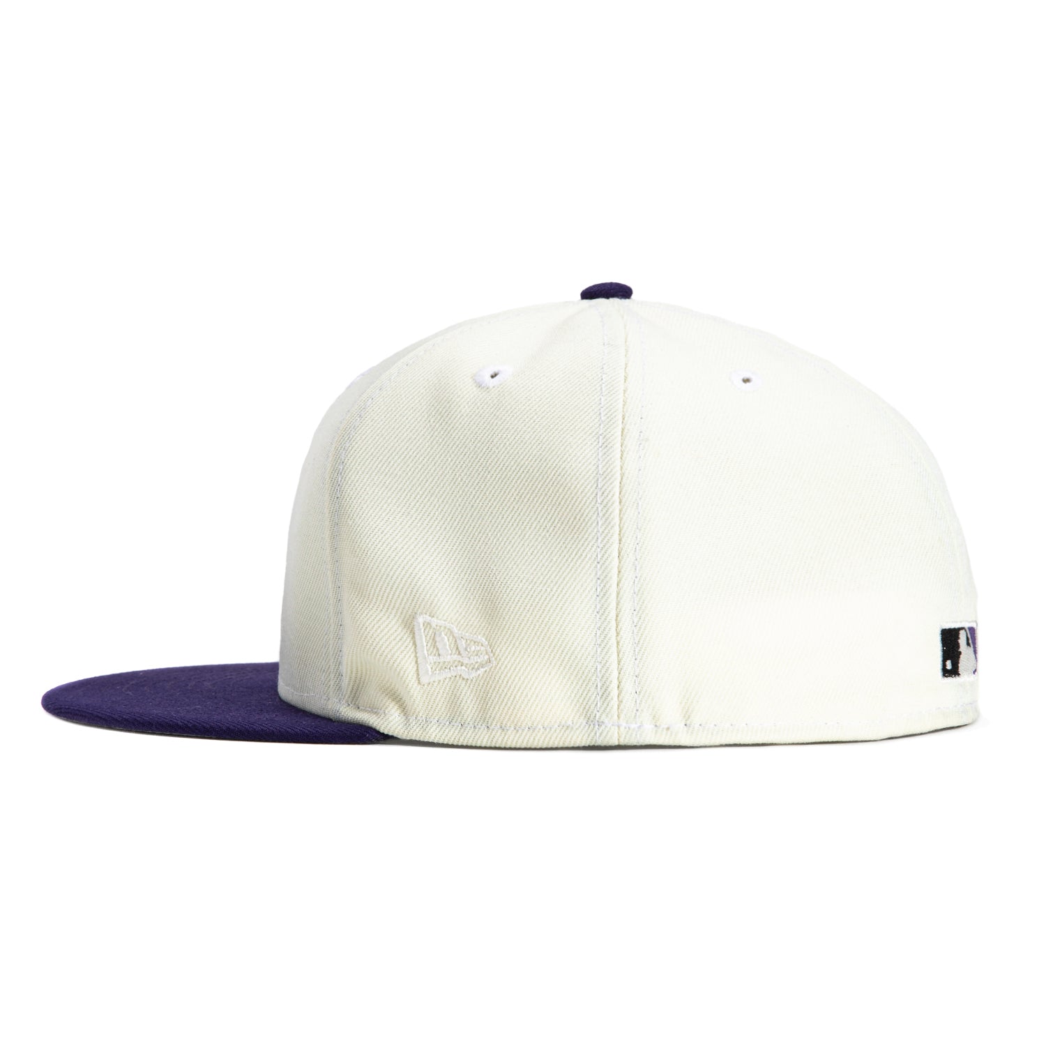 New Era 59Fifty MLB Arizona Diamondbacks 20th Anniversary Patch Snapback Hat - White & Purple Baseball Cap for Men, Women - Perfect for Games, Fan Gear, Streetwear Fashion