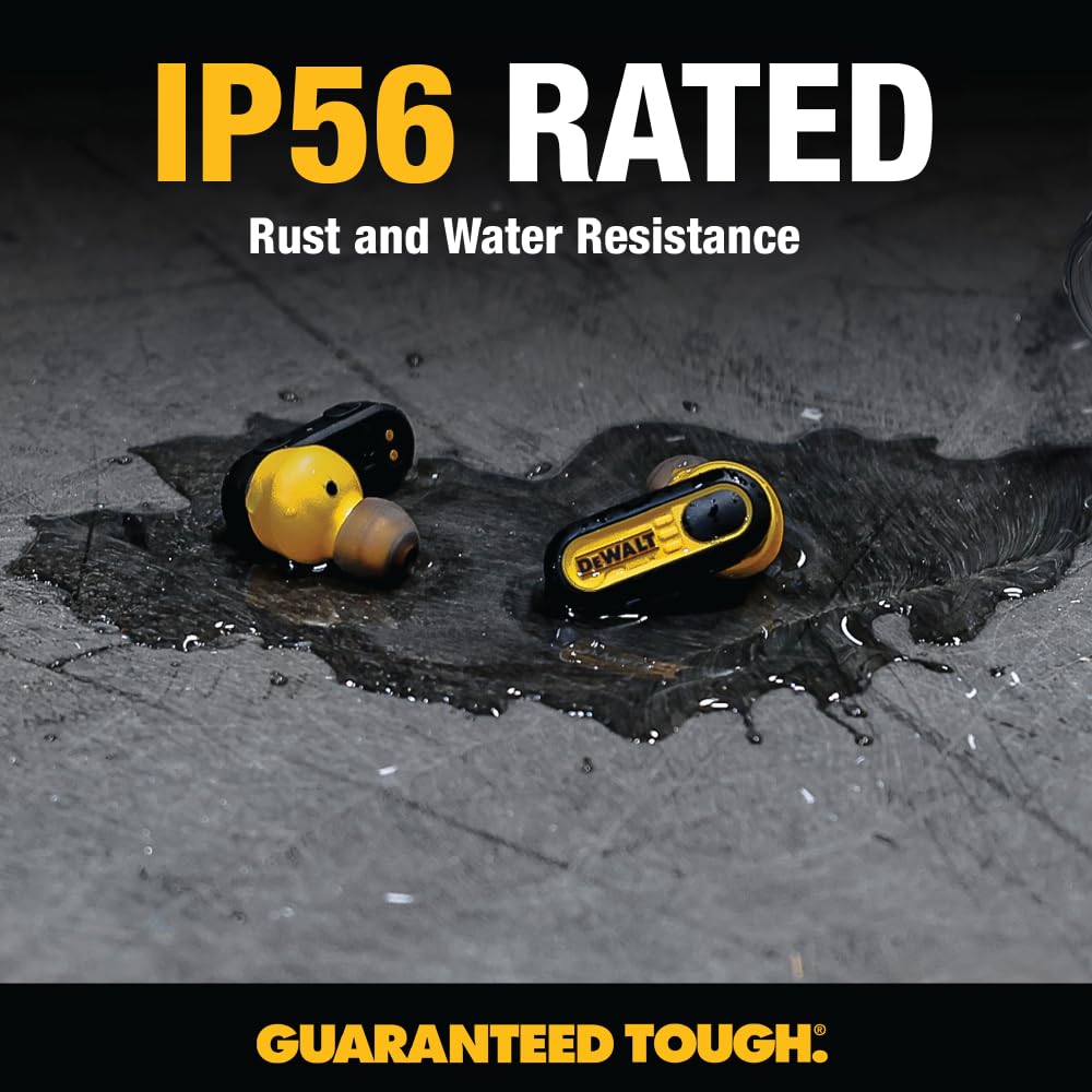 DEWALT Ultimate Jobsite Audio Bundle – Wireless Earbuds, Clip-On Speaker & Neckband Earphones for Construction, Woodworking & Outdoor Work – Durable Bluetooth Headphones for Professionals