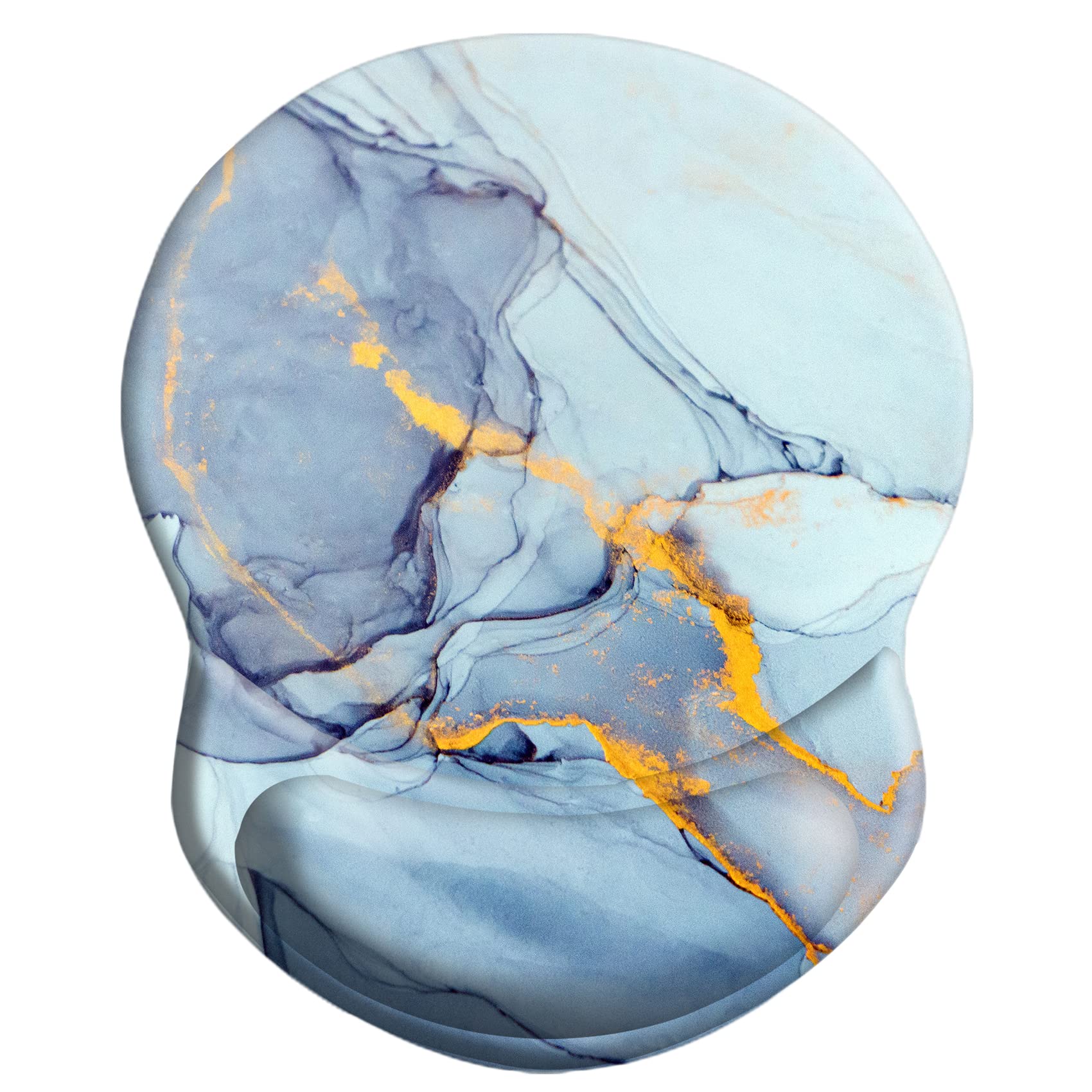 Ergonomic Mouse Pad with Wrist Support - Pain Relief, Non-Slip PU Base for Home Office, Gaming & Studying - Comfortable Computer Mouse Pad (Light Blue Marble) | Perfect for Long Work Hours, PC Gaming & Typing
