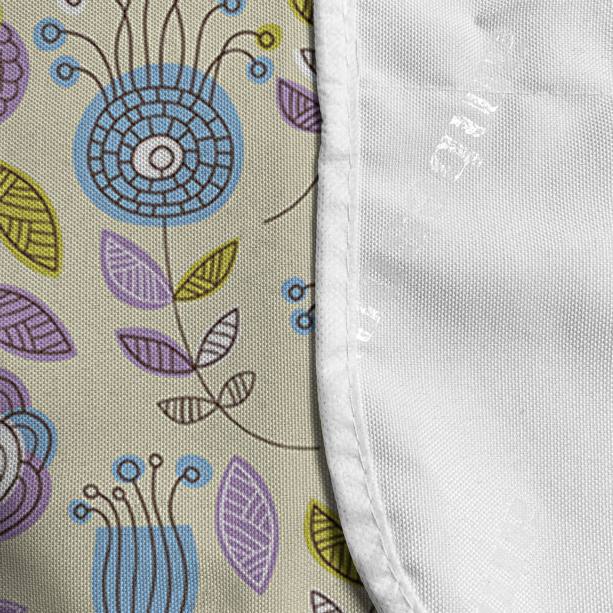Ambesonne Floral Microwave Cover - Waterproof Kitchen Organizer with Pockets, 36x12 Inches, Pale Lilac Khaki - Funny Flower & Leaf Design for Microwave Protection & Kitchen Decor