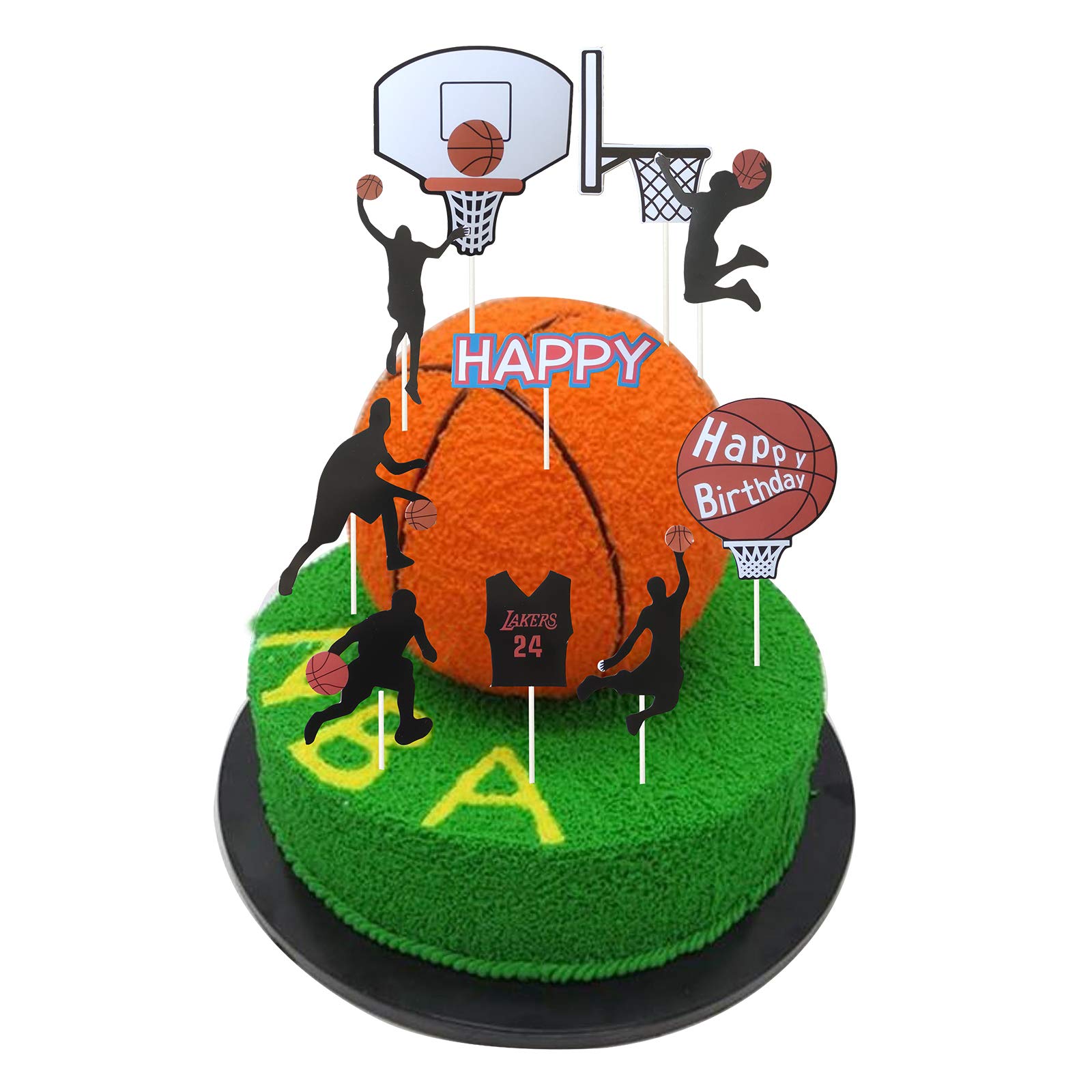 20Pcs Basketball Cupcake Toppers - Basketball Player Cupcake Picks & Star Decorations for Basketball Theme Party Supplies | Perfect for Birthday, Baby Shower, and Sports Celebration Decor