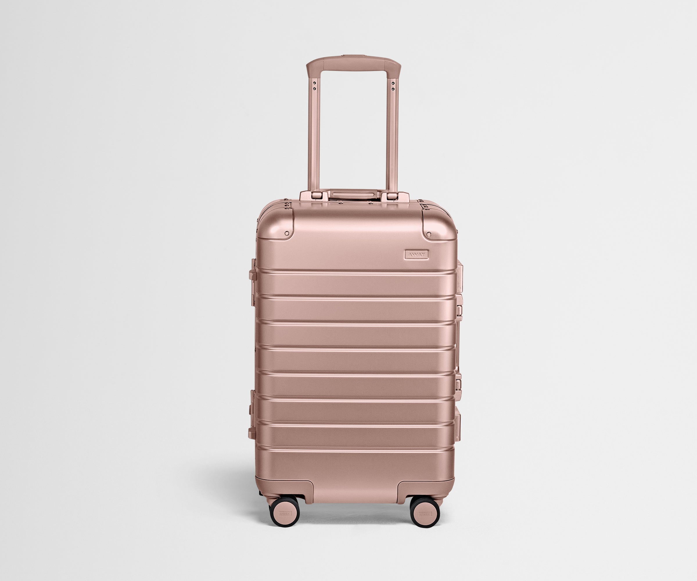 Premium Rose Gold Aluminum Carry-On Luggage - Lightweight & Durable Suitcase for Business Travel & Weekend Getaways