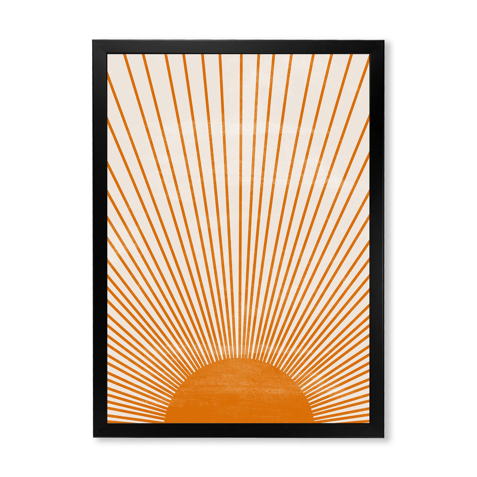 Orange Sun Print III - Modern Framed Wall Art Decor for Living Room, Bedroom & Office | Contemporary Home Decor